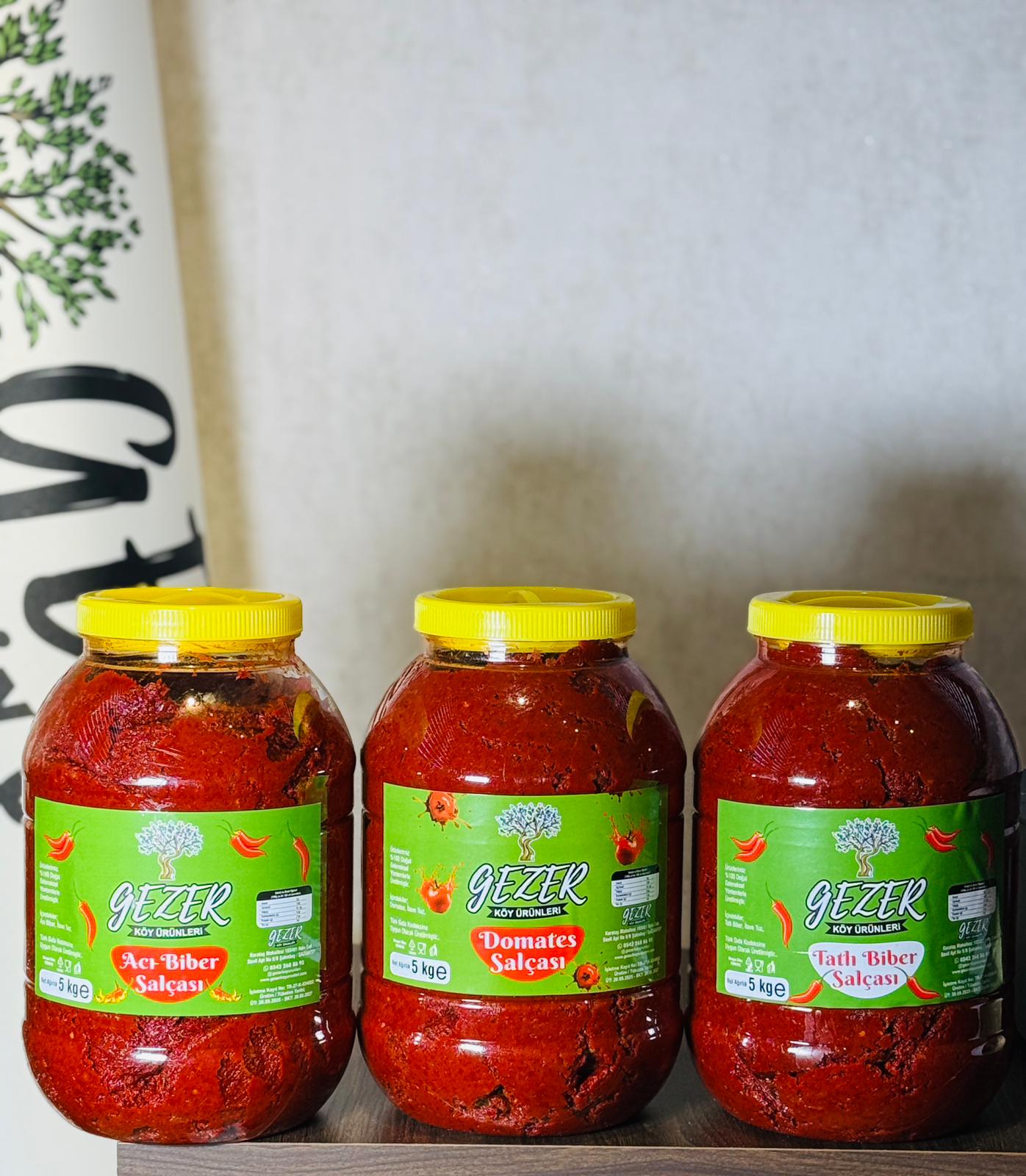 5 KG ACI BİBER SALÇASI - 5 KG TATLI BİBER SALÇASI-5 KG DOMATES SALÇASI